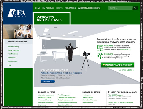 CFA Webcasts homepage