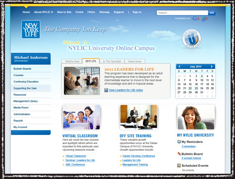 New York Life University's homepage