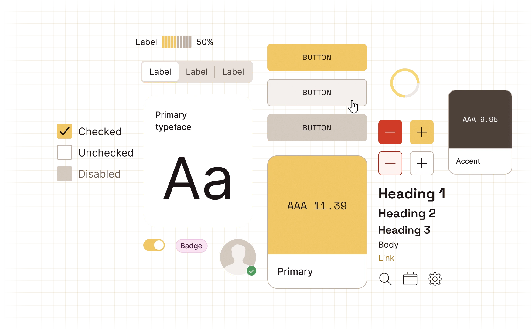 Collage of design system artifacts