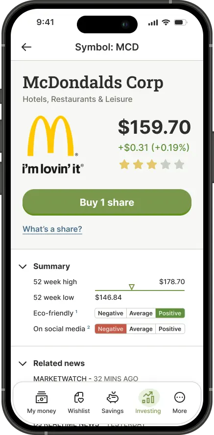 Polished design of company stock value
